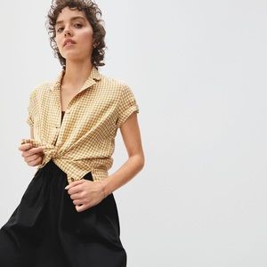 Everlane Linen Notch Shirt Gingham